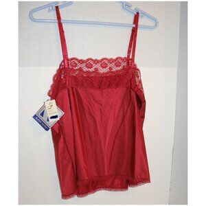 Dan River Super Satin Red  Sexy Lace Trim Camisole SZ 38
